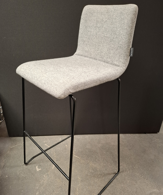 Picture of Narbutas Moon High Stool Mid Grey Black Frame
